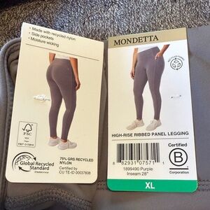 Mondetta Gray High-Rise Ribbed Panel Legging
